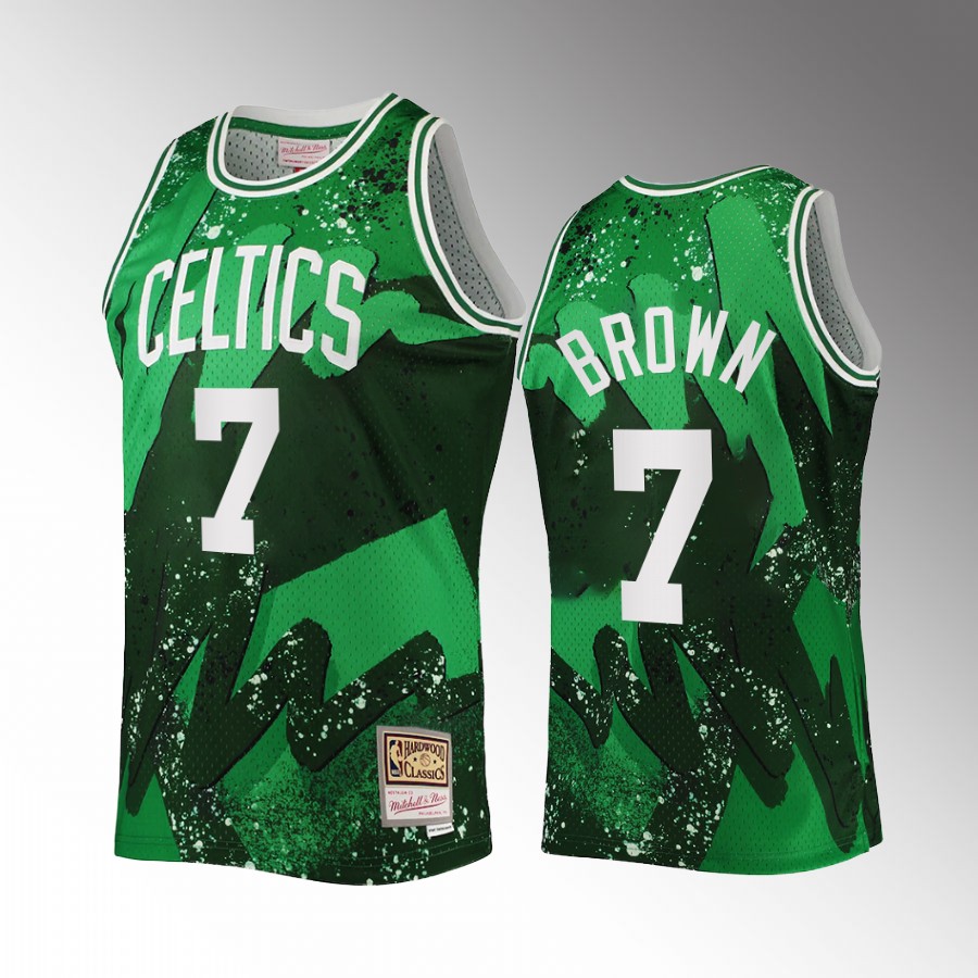 Jaylen Brown #7 Boston Celtics Retro Tie-Dye Green NBA 75th Jersey