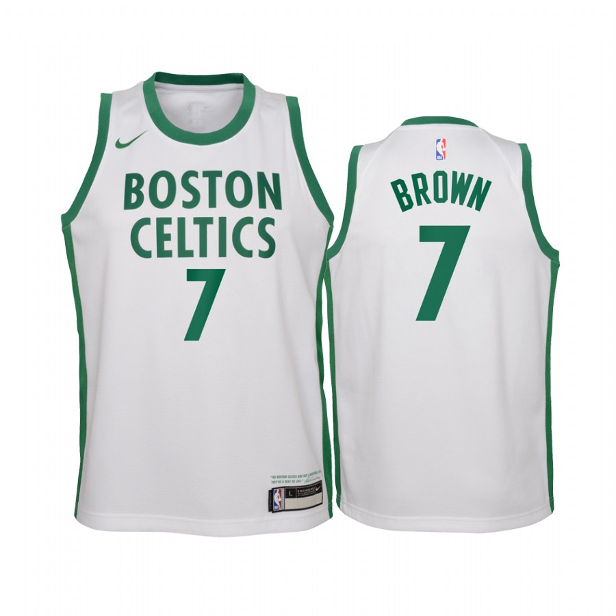 Jaylen Brown Boston Celtics 2020-21 City White Youth Jersey - Black Friday Gift