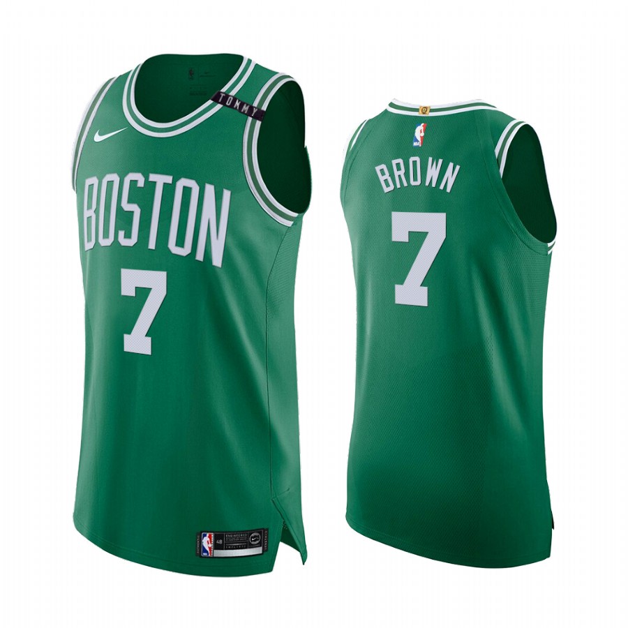 Jaylen Brown Boston Celtics TOMMY Patch 2020-21 Opener Green Jersey