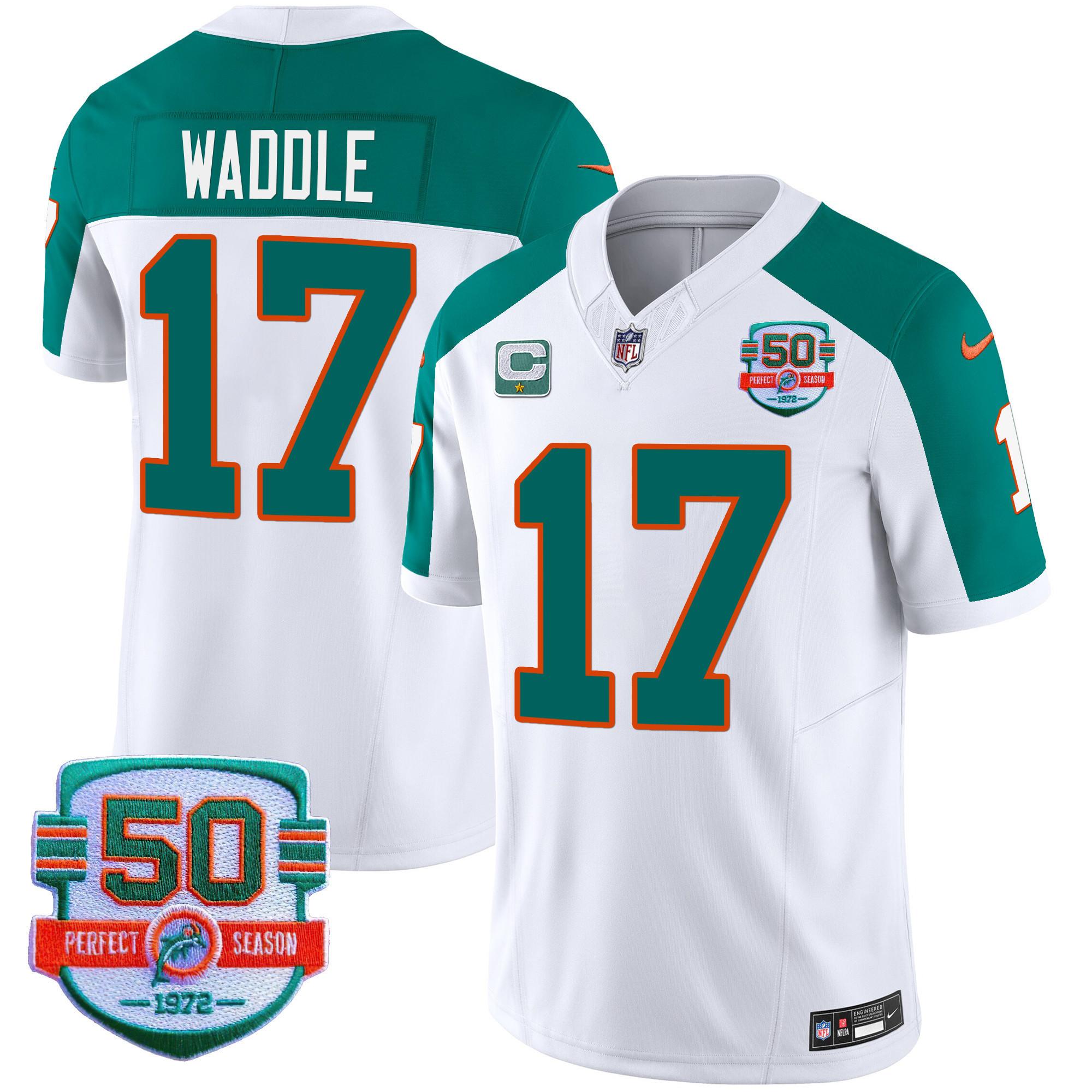 Jaylen Waddle Men's Miami Dolphins Throwback Vapor Inverted Jersey - All Stitched 