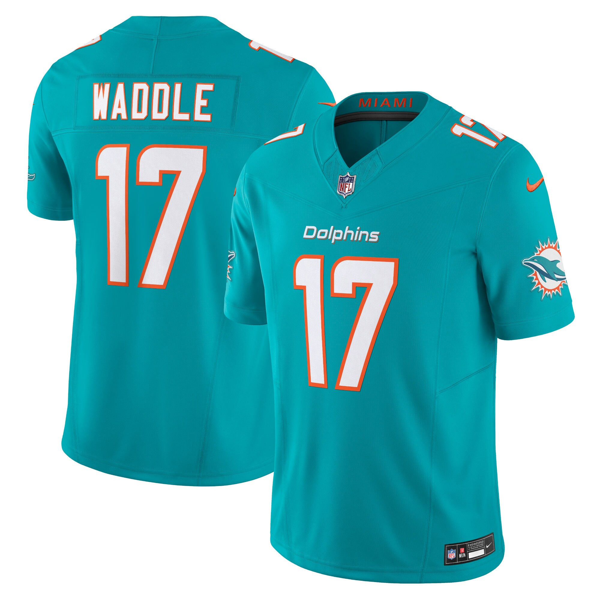 Jaylen Waddle Men's Miami Dolphins Vapor Limited Aqua Jersey - All Stitched 