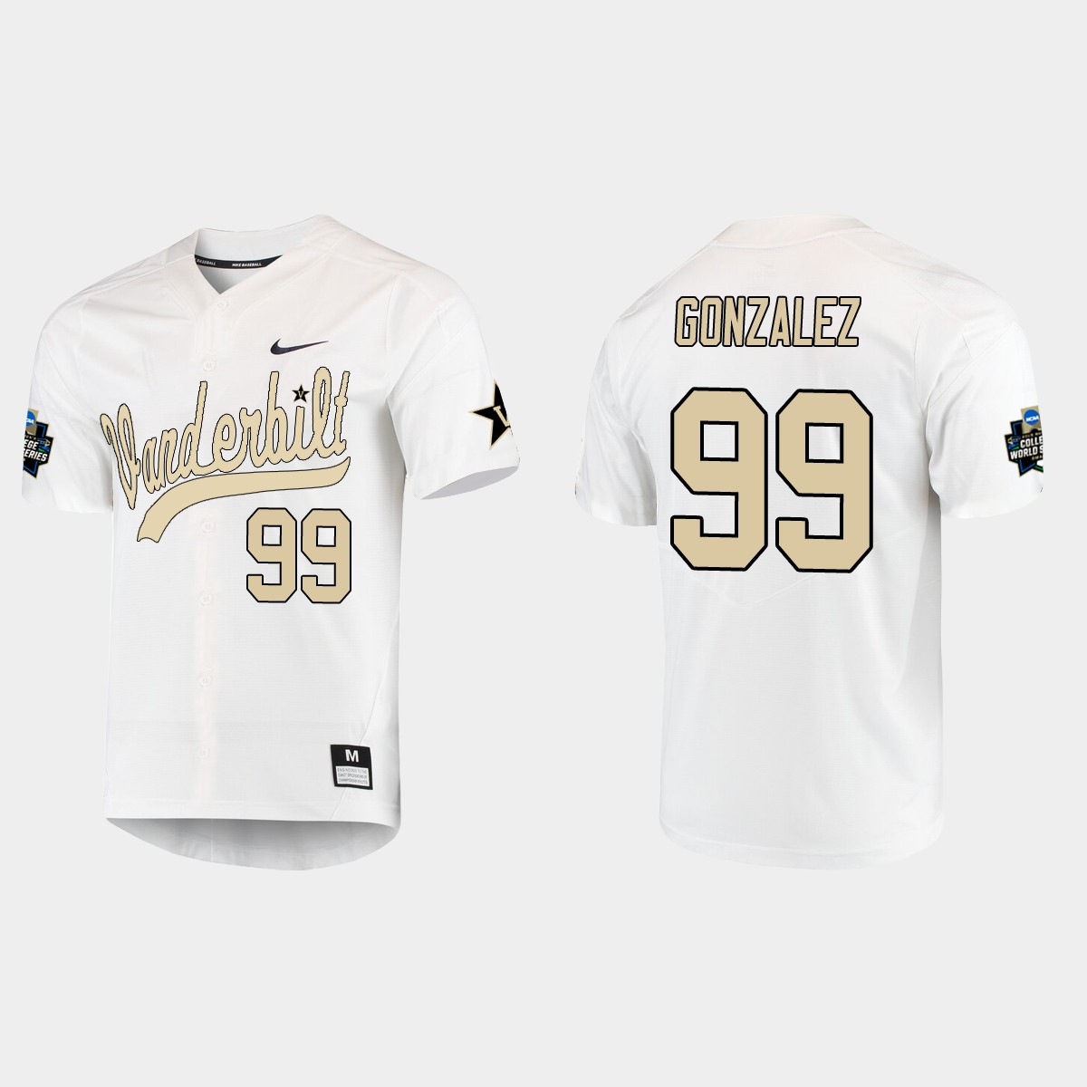 Jayson Gonzalez Vanderbilt Commodores College World Series Jersey - White