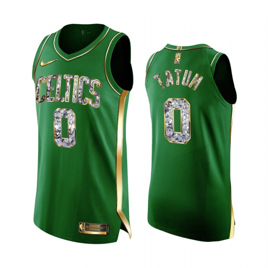 Jayson Tatum Boston Celtics 0 2022 Playoffs Jersey Green Diamond Edition