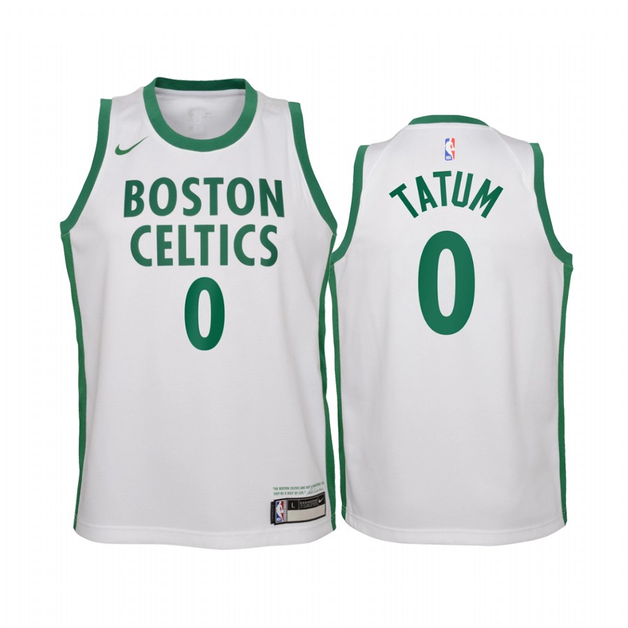 Jayson Tatum Boston Celtics 2020-21 City White Youth Jersey - Black Friday Gift