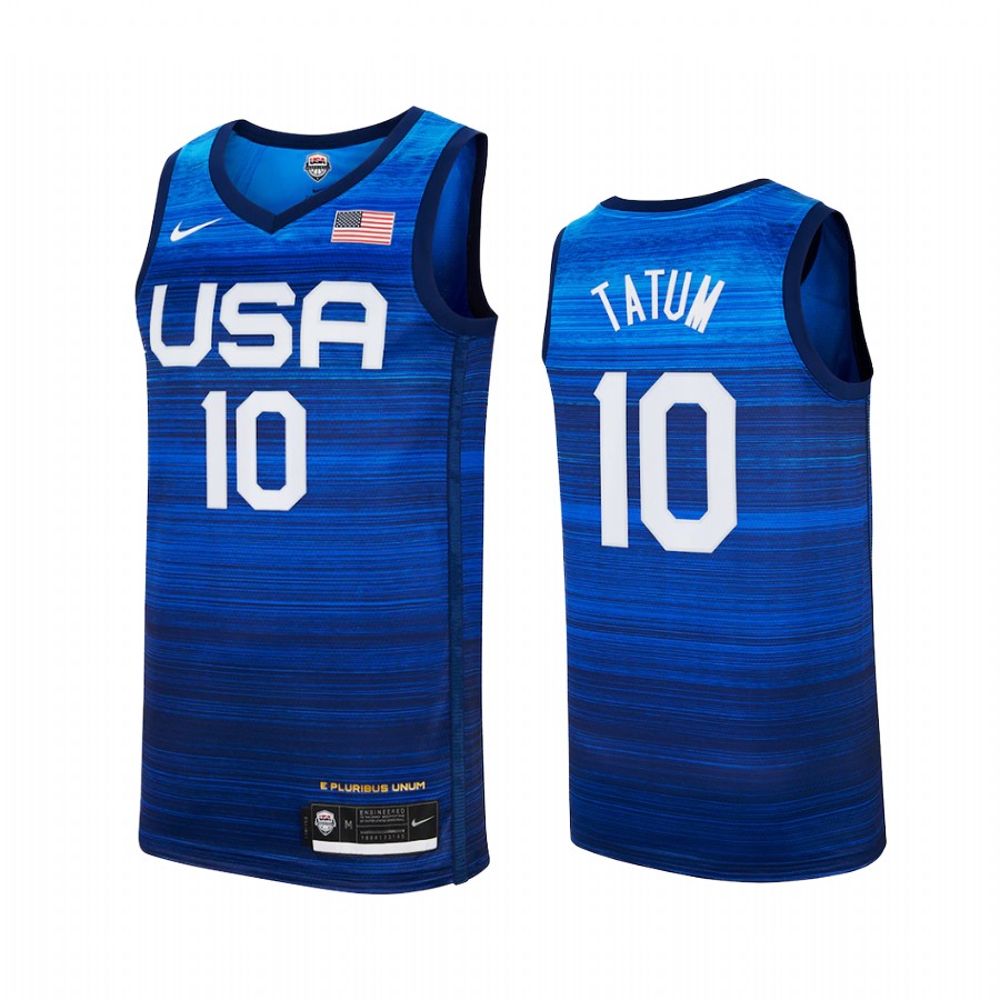 Jayson Tatum USA #10 Blue Tokyo Olympics 2021 Away Jersey