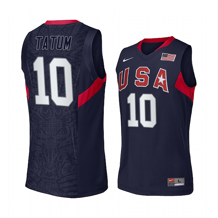 Jayson Tatum USA #10 Navy 2008 Summer Olympics Honor Kobe Jersey