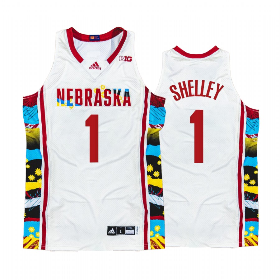 Jaz Shelley Nebraska White Jersey 2022 Honoring Black Excellence Sunflower BHM