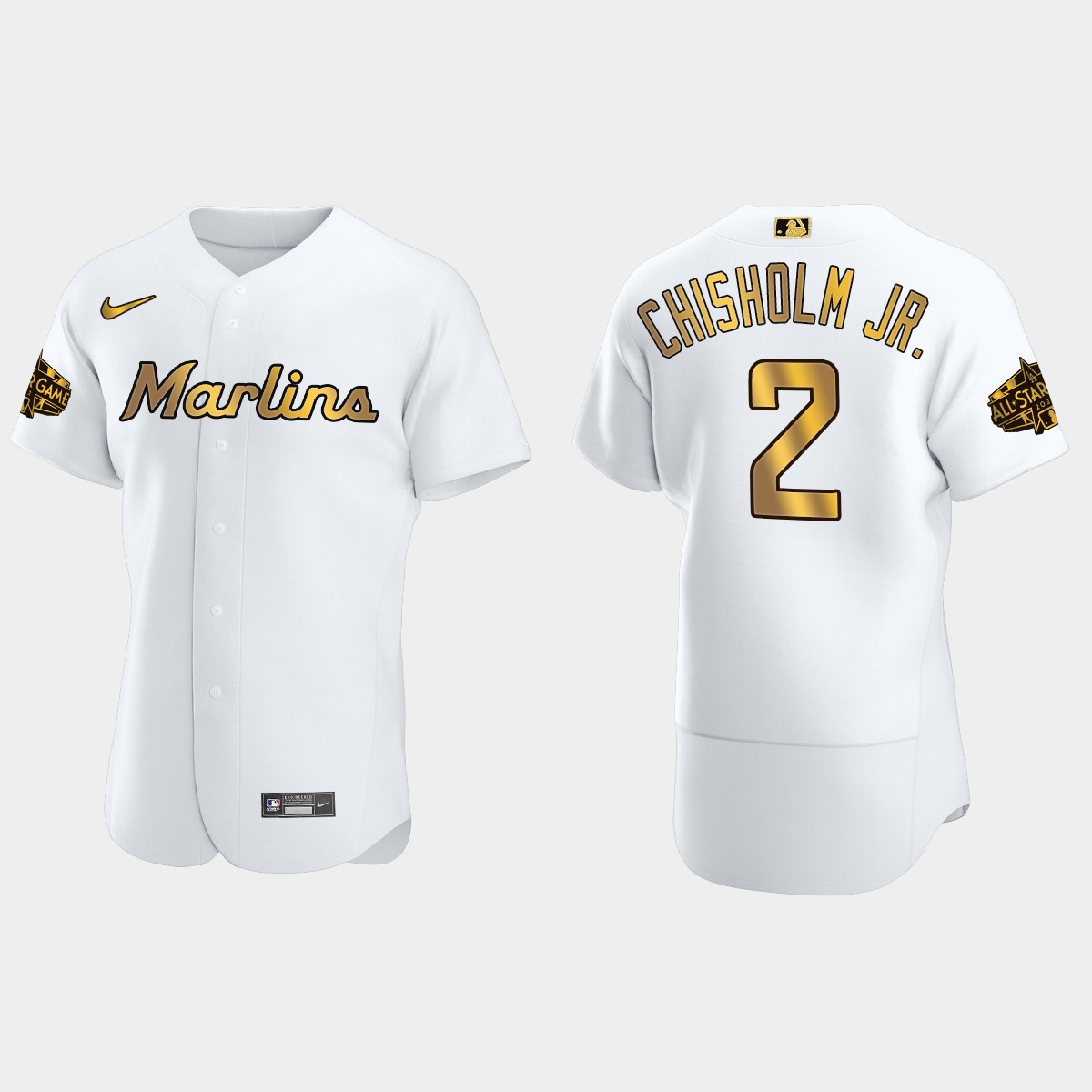 Jazz Chisholm Jr. Miami Marlins 2022 MLB All-Star Game Jersey – White Gold