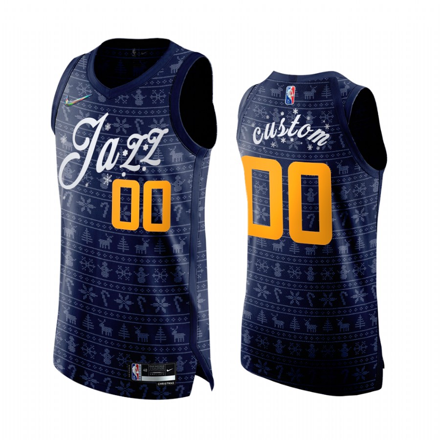 Jazz Custom 2020 Xmas Jersey Festive Special Edition Navy
