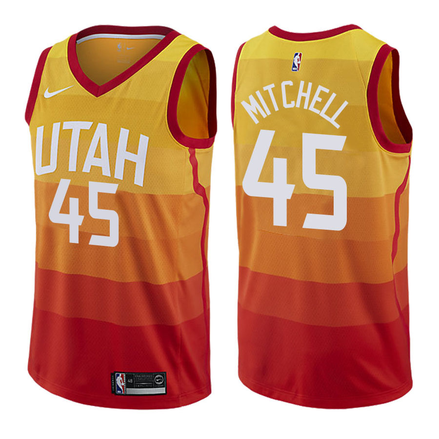 Jazz Male Donovan Mitchell #45 City Edition Gold Jersey