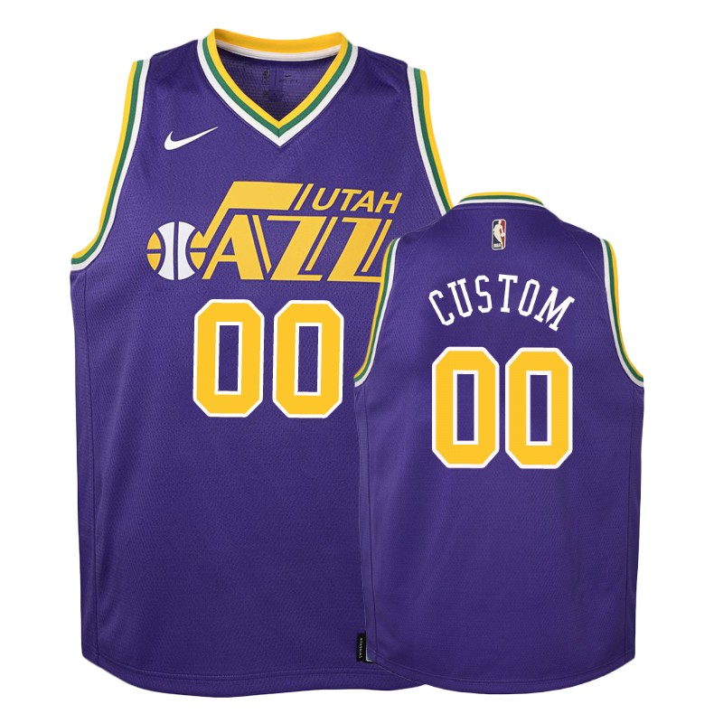 Jazz Youth Custom #00 2018-19 Hardwood Classics Purple Jersey