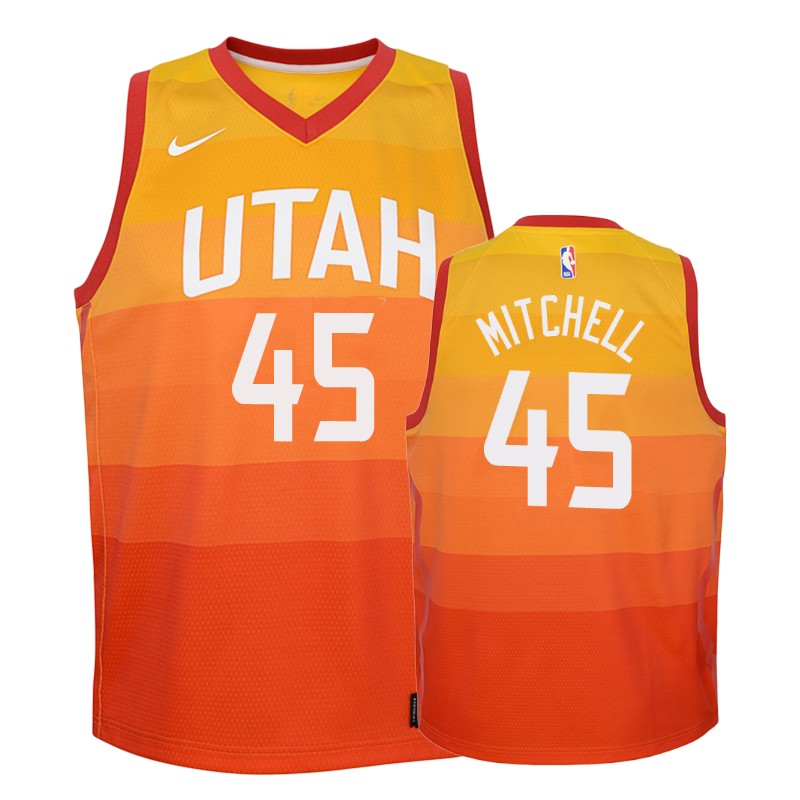 Jazz Youth Donovan Mitchell #45 City Red Jersey