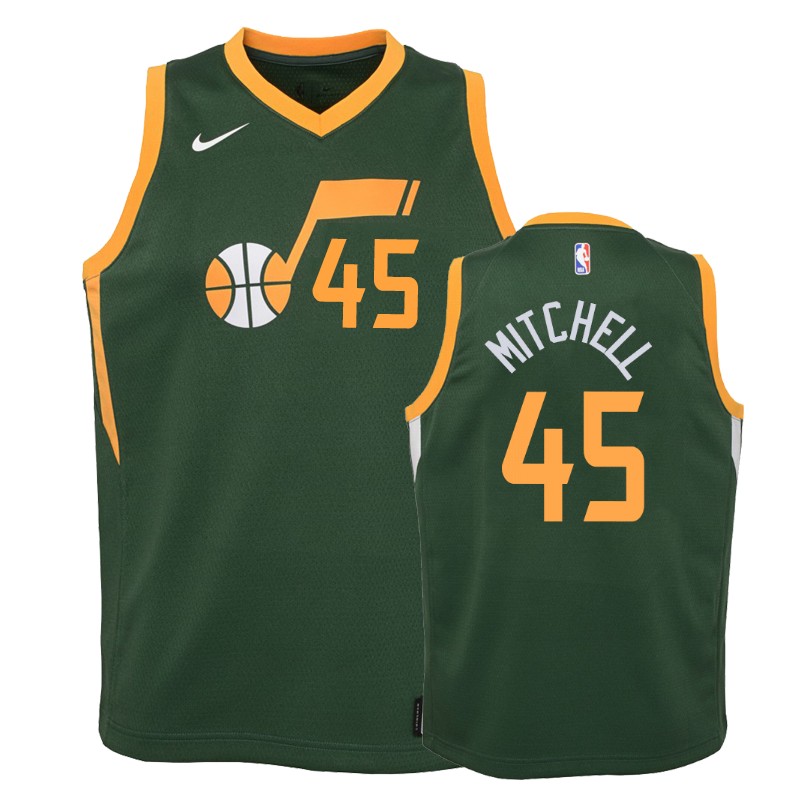 Jazz Youth Donovan Mitchell #45 Earned Green Jersey