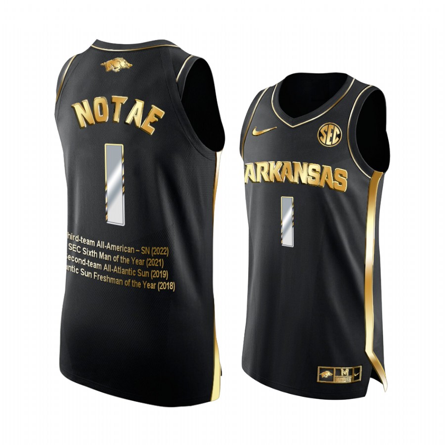 JD Notae Arkansas Razorbacks Black Jersey 2022 All-American team Career Awards