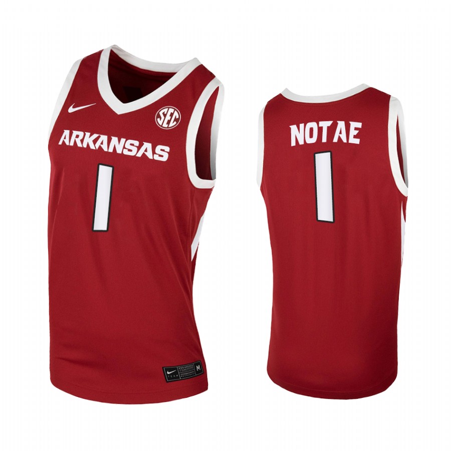 JD Notae Arkansas Razorbacks Cardinal Jersey Away 2021 March Madness