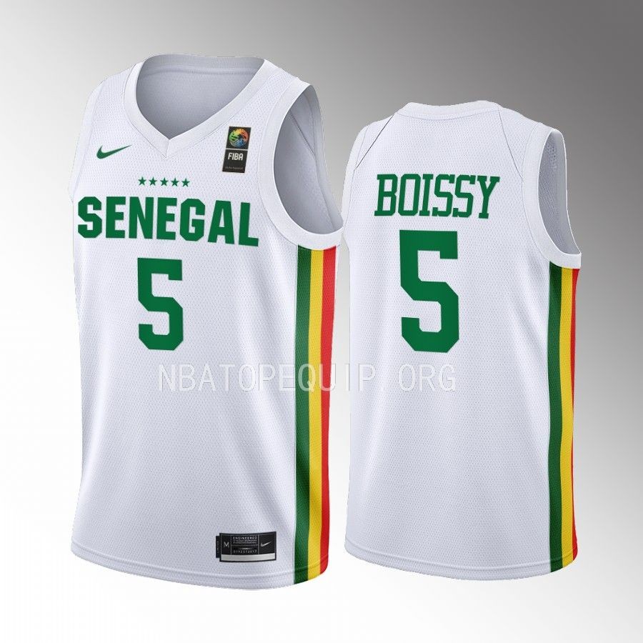Jean-Jacques Boissy Senegal FIBA World Cup White Jersey Home #5