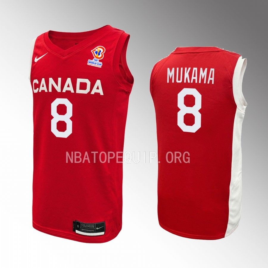 Jean-Victor Mukama Canada FIBA World Cup 2023 Red Jersey #8