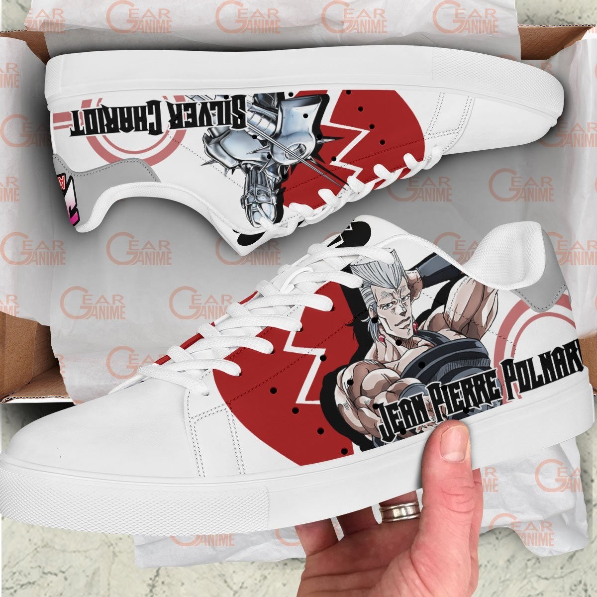 Jean Pierre Polnareff Skate Sneakers Custom Anime Jojo’s Bizarre Adventure Shoes