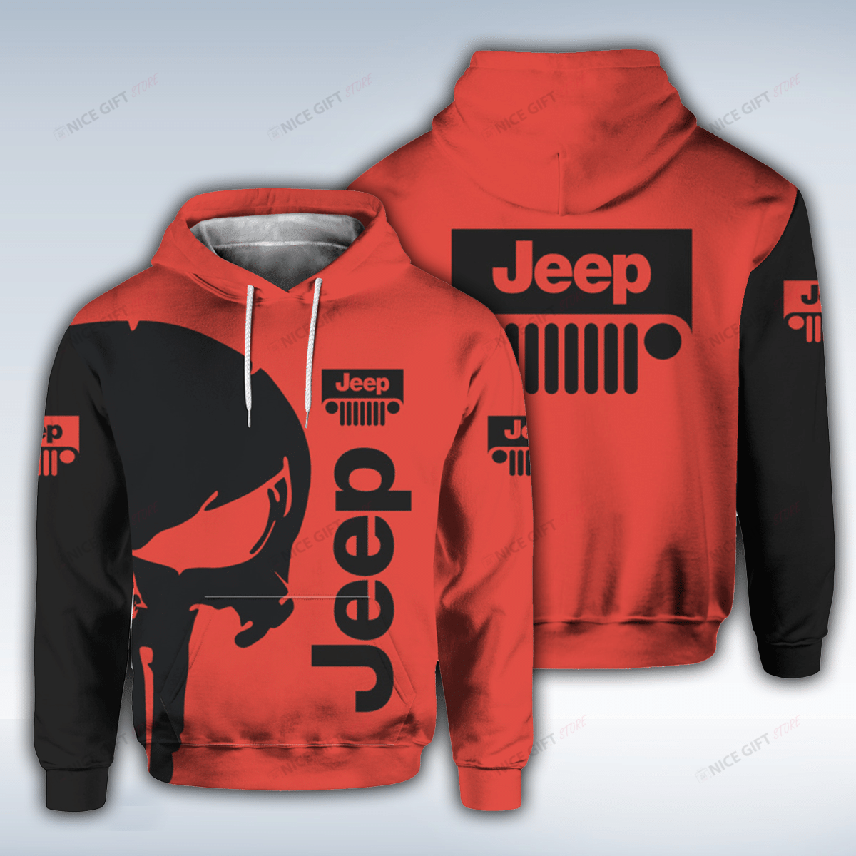 Jeep Punisher Skull 3D Hoodie Gift For Fans