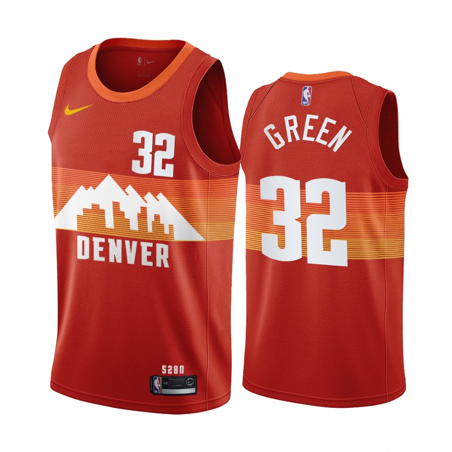 Jeff Green Denver Nuggets Orange City Edition #32 Jersey 2021 Trade