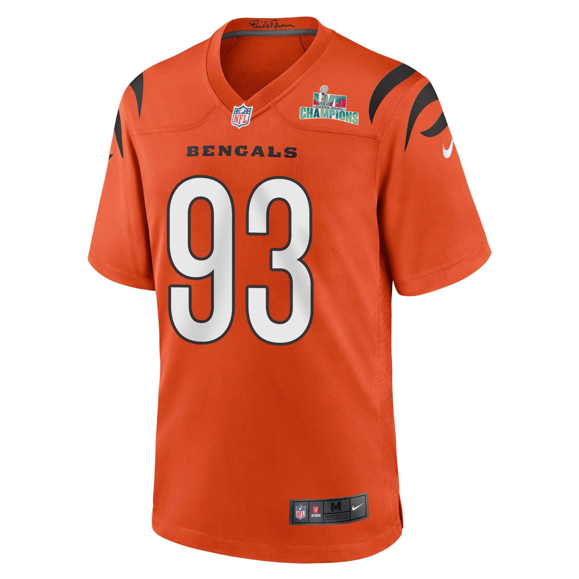 Jeff Gunter 93 Cincinnati Bengals Super Bowl LVII Champions Men Alternate Game Stitched Jersey – Orange