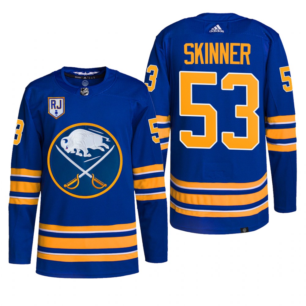 Jeff Skinner Buffalo Sabres Honor Rick Jeanneret patch Jersey 2022 Royal #53 Pro Uniform