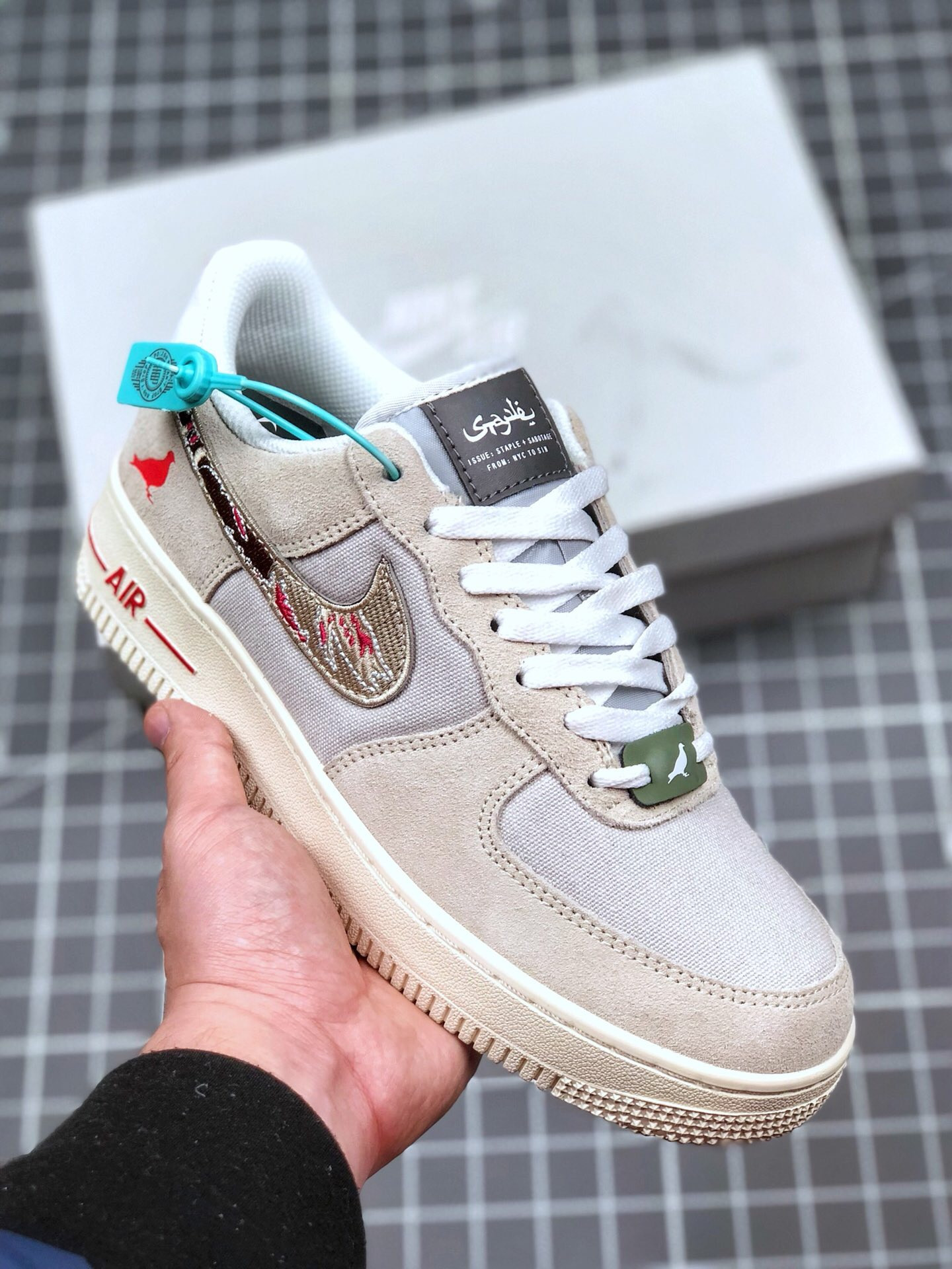 Jeff Staple x SBTG Nike Air Force 1 Low “Pigeon Fury” On Sale