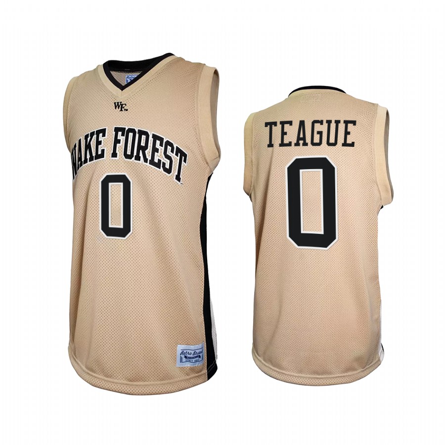 Jeff Teague Wake Forest Demon Deacons Gold Jersey Retro