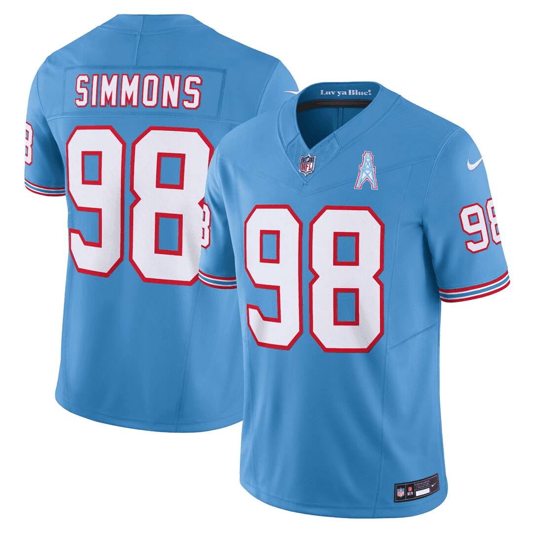 Jeffery Simmons Men's Tennessee Titans Throwback Jersey - All Stitched 