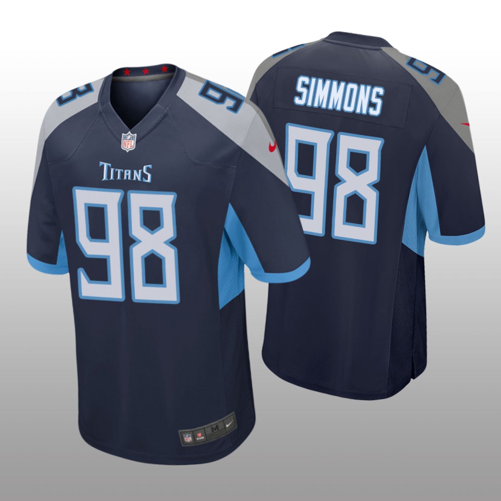 Jeffery Simmons Tennessee Titans Navy NFL Draft Game Jersey