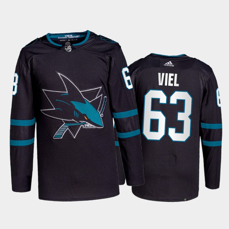 Jeffrey Viel San Jose Sharks Pro Jersey 2021-22 Black #63 Alternate Uniform