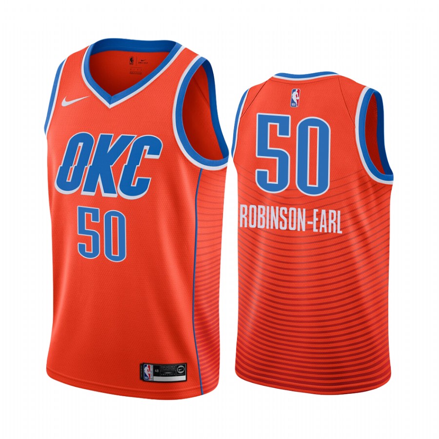 Jeremiah Robinson-Earl 2021 NBA Draft Oklahoma City Thunder Statement Edition Jersey Orange