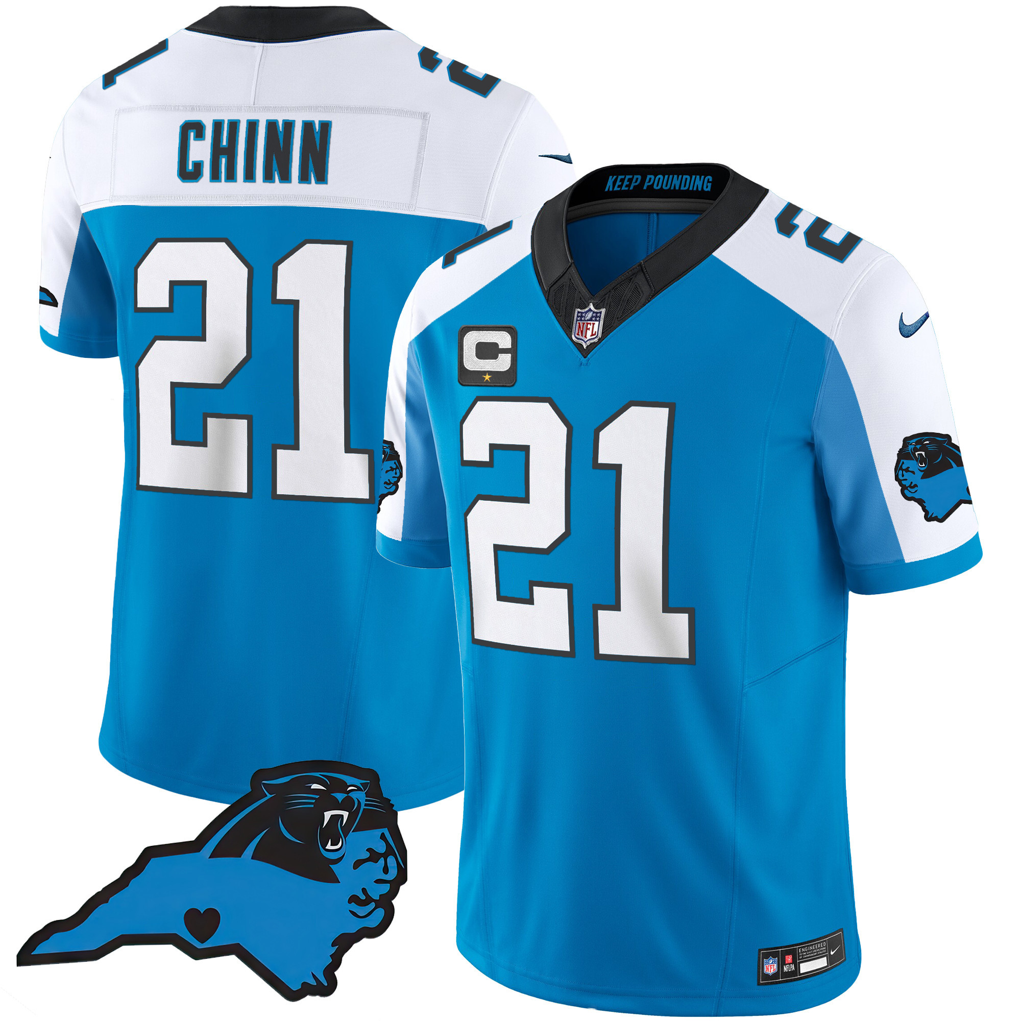 Jeremy Chinn Men's Carolina Panthers Vapor Limited Blue Alternate Jersey - All Stitched 