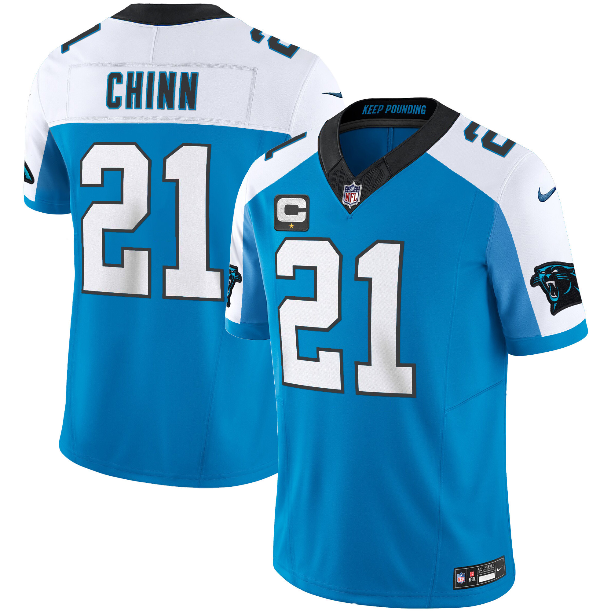 Jeremy Chinn Men's Carolina Panthers Vapor Limited Blue Alternate Jersey - All Stitched 