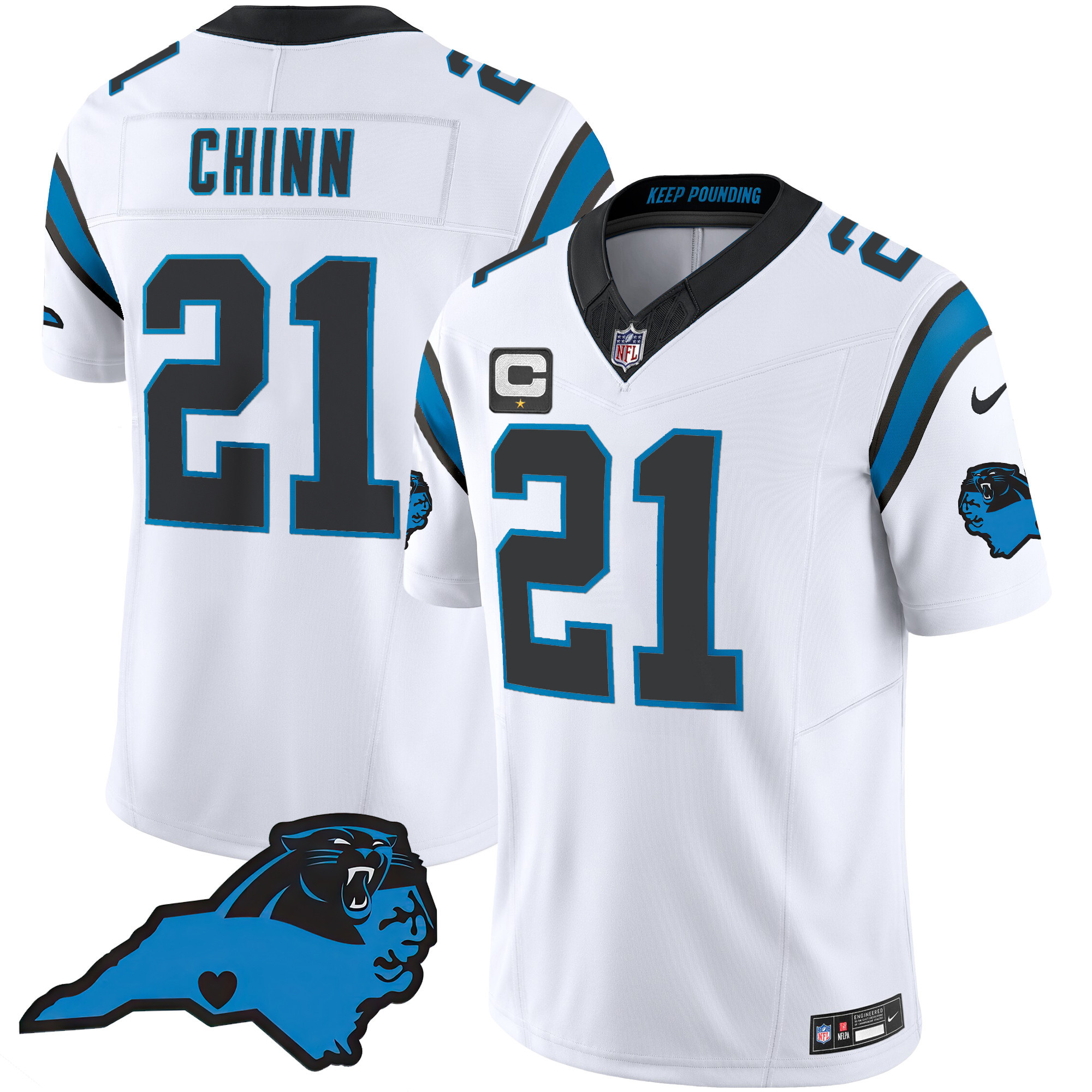 Jeremy Chinn Men's Carolina Panthers Vapor Limited White Jersey - All Stitched 