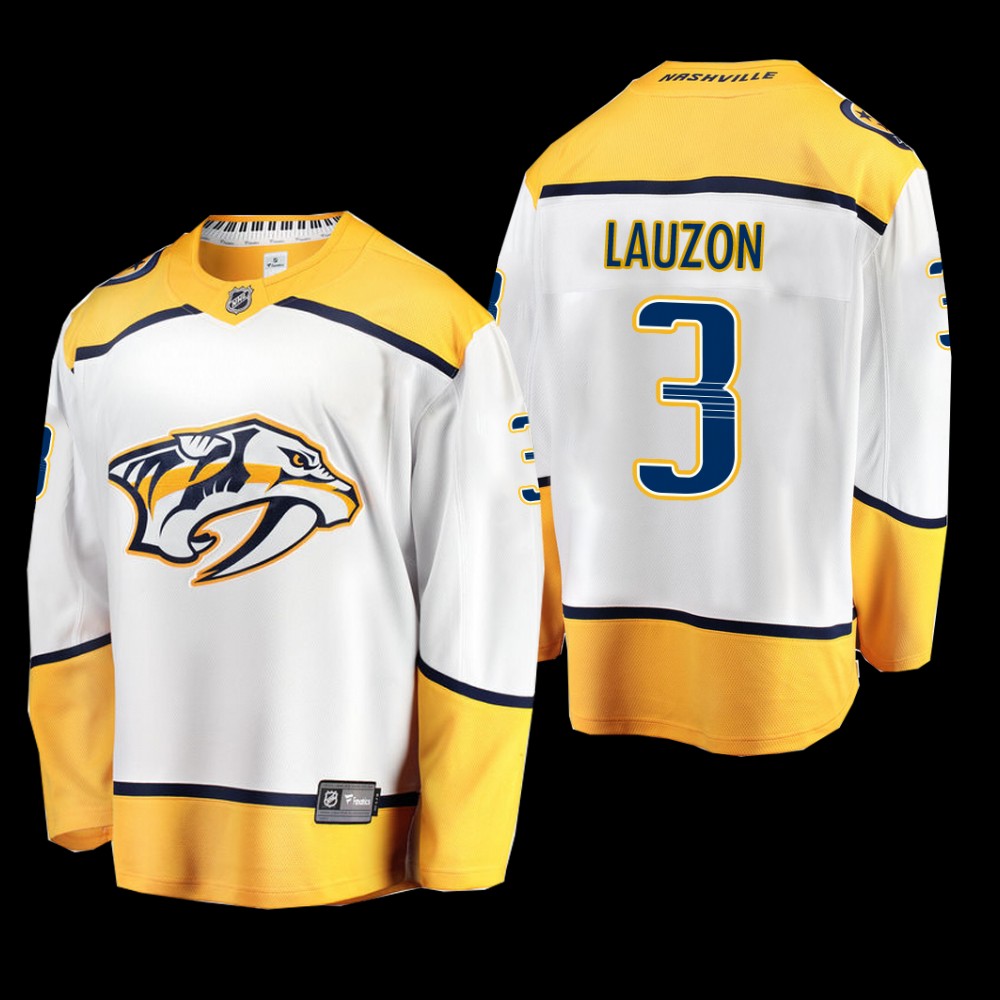 Jeremy Lauzon #3 Nashville Predators Away 2022 White Jersey