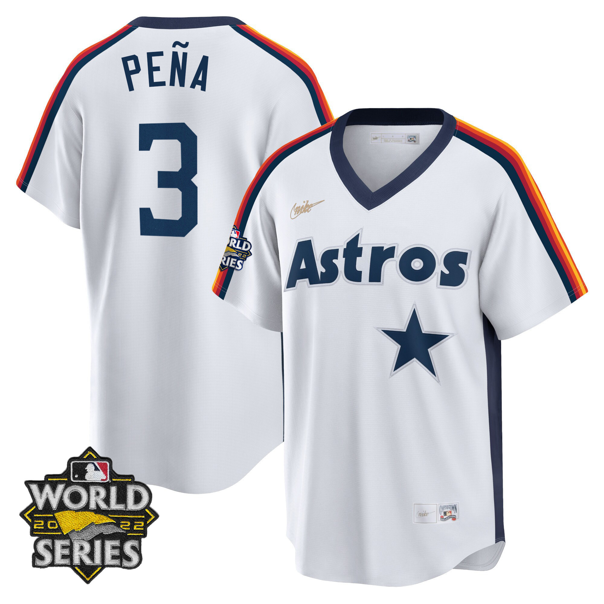 Jeremy Peña Houston Astros Home Cooperstown 2022 World Series Player Jersey - All Stitched