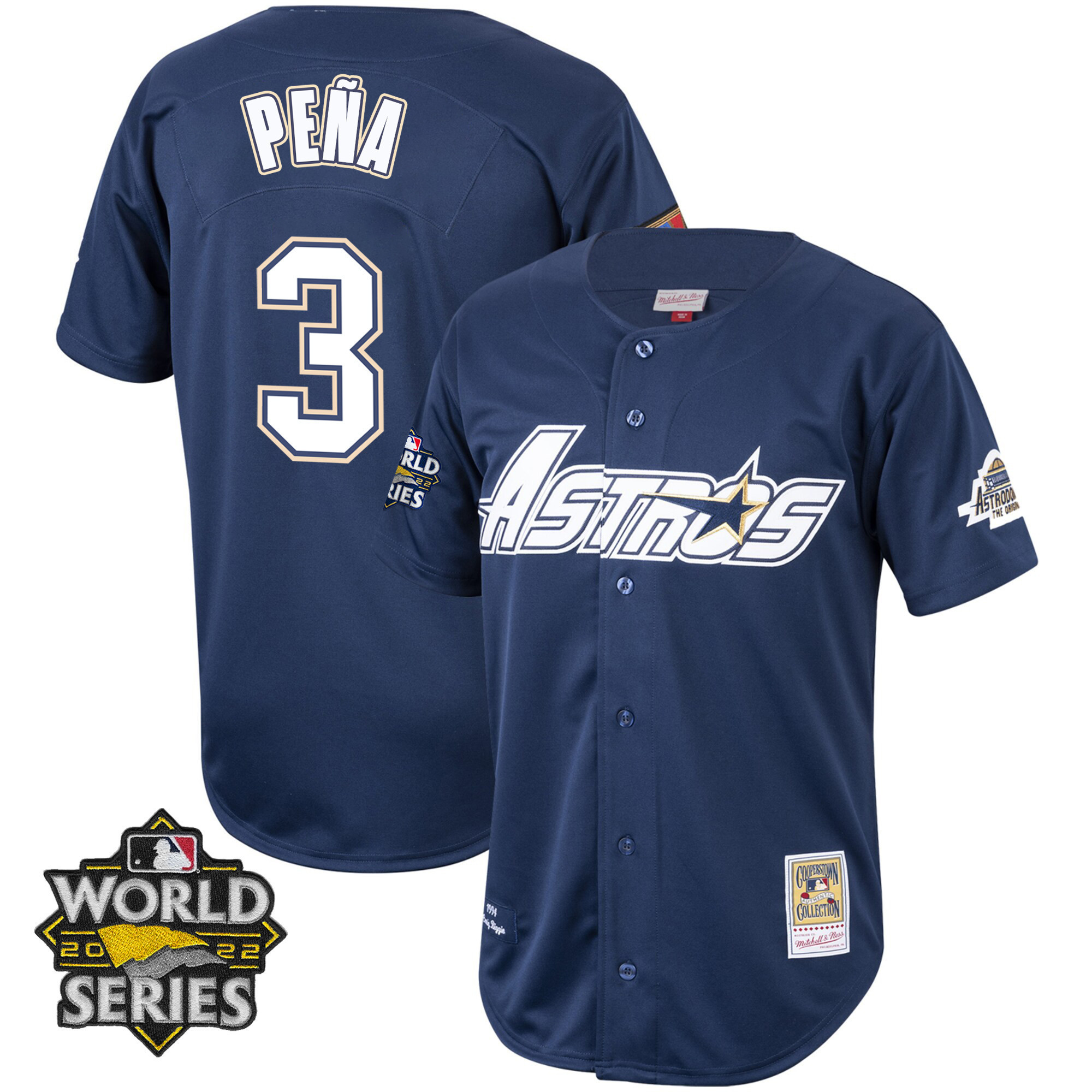 Jeremy Peña Houston Astros Mitchell & Ness Cooperstown 2022 World Series Player Jersey - All Stitched