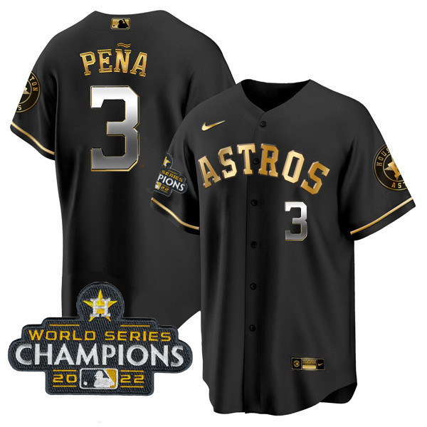 Jeremy Peña Men's Houston Astros 2022 World Series Champions Player Cool Black Jersey - All Stitched