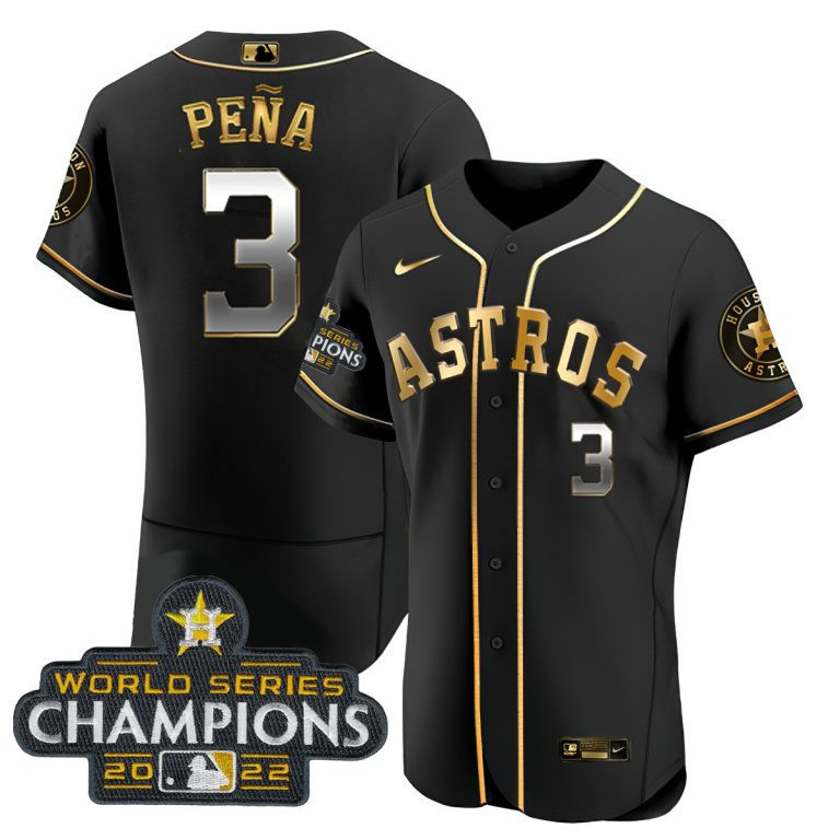 Jeremy Peña Men's Houston Astros 2022 World Series Champions Player Flex Black Jersey - All Stitched