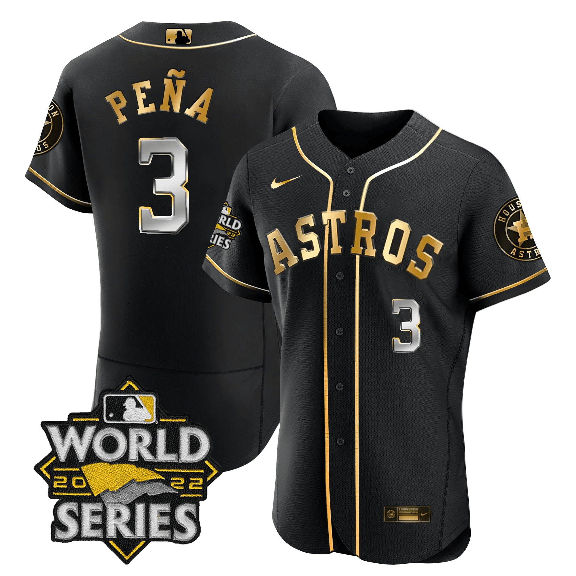Jeremy Peña Men's Houston Astros 2022 World Series Player Flex Black Jersey - All Stitched