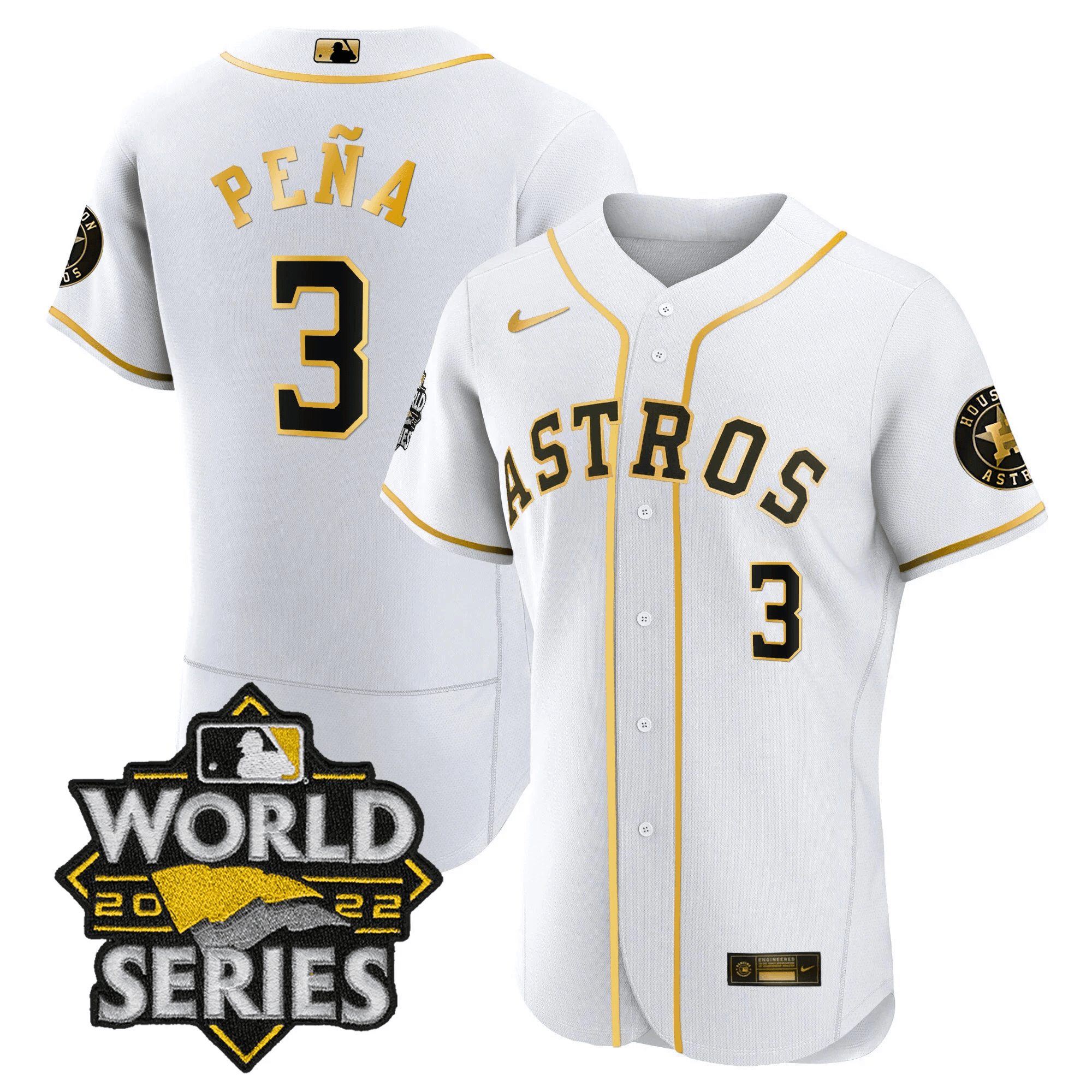 Jeremy Peña Men's Houston Astros 2022 World Series Player Flex White Jersey - All Stitched