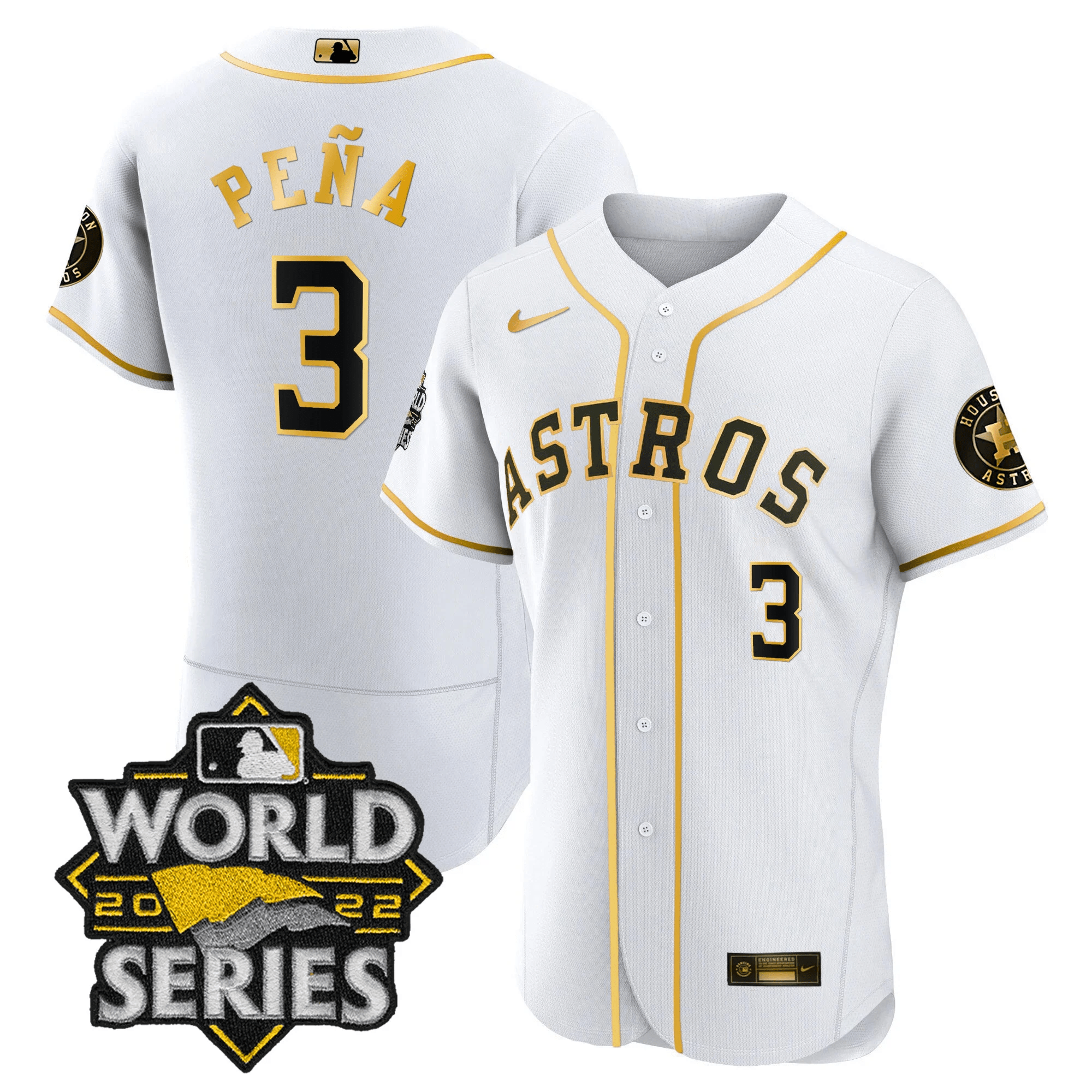 Jeremy Peña Men's Houston Astros 2022 World Series Player Flex White Jersey - All Stitched