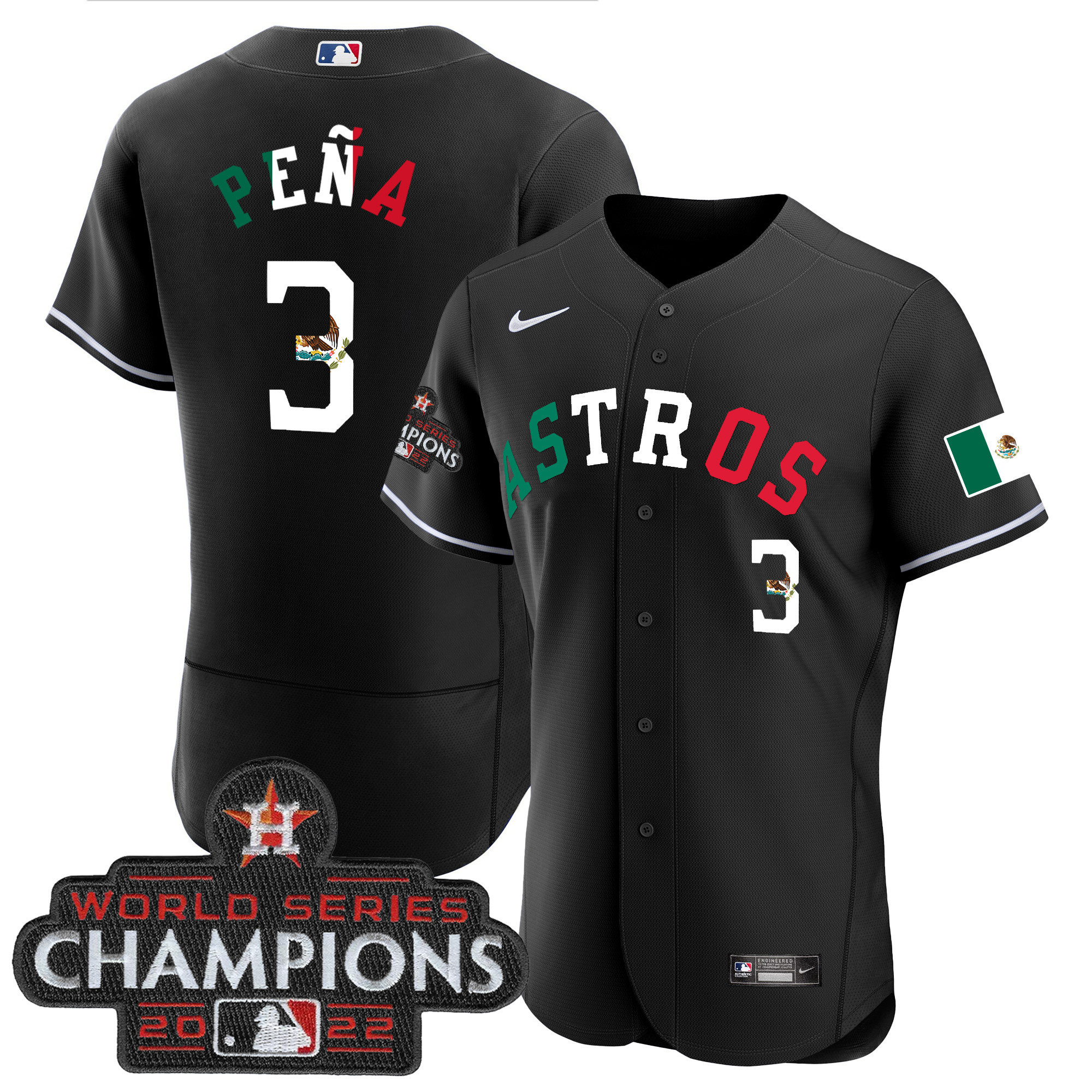 Jeremy Peña Men's Houston Astros 2023 Mexico Flex Base Jersey - All Stitched