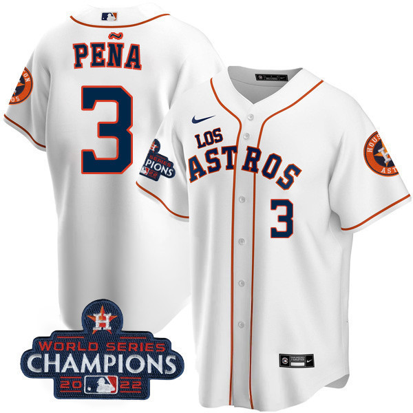 Jeremy Peña Women's Houston Astros 2022 World Series Champions Player Cool White Jersey - All Stitched