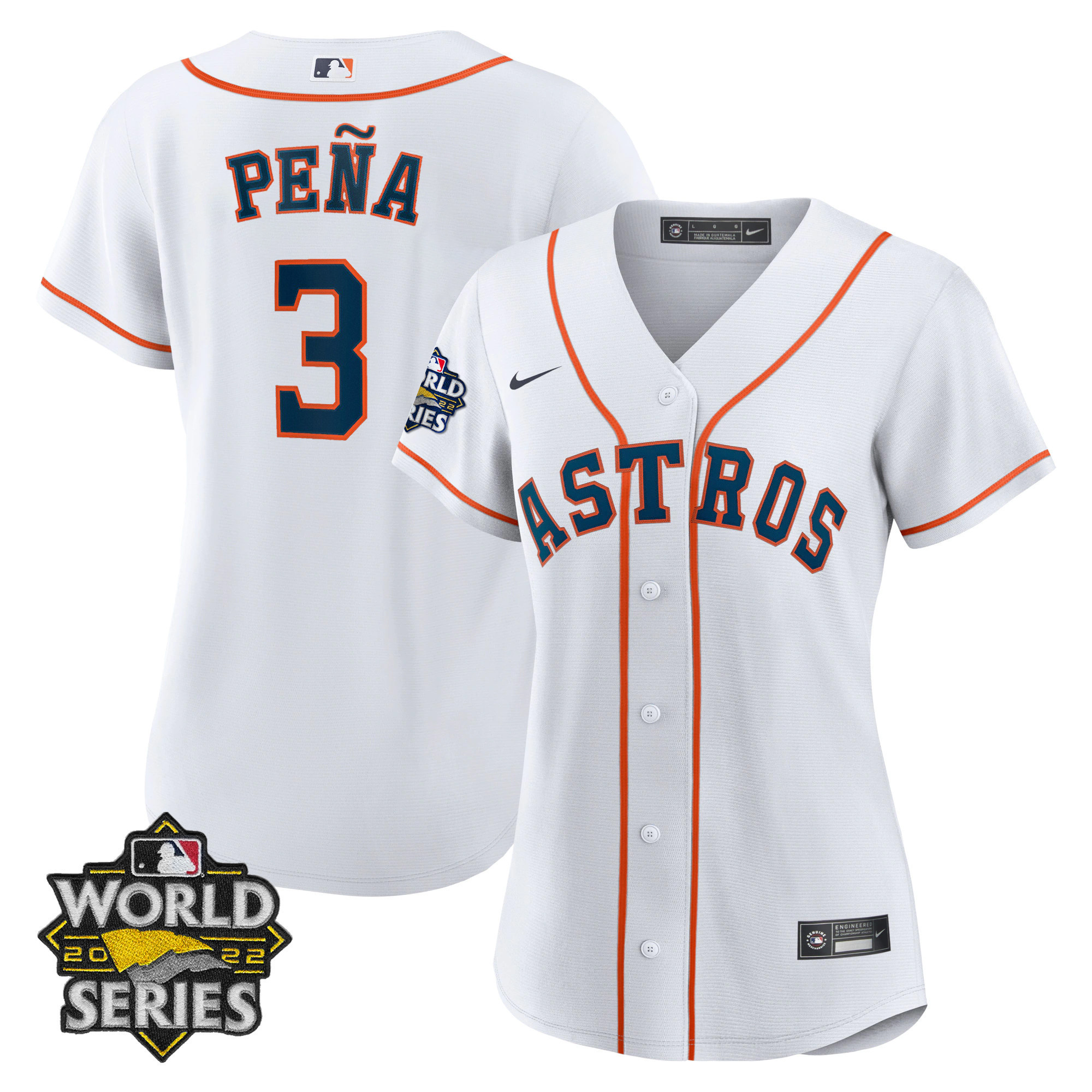 Jeremy Peña Women's Houston Astros 2022 World Series Player Cool Home Jersey - All Stitched