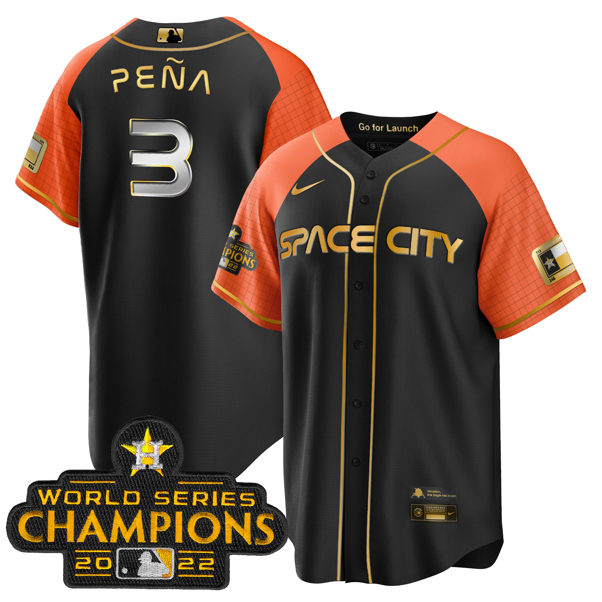 Jeremy Pena Men's Houston Astros 2023 Space City Champions Cool Alternate Jersey - All Stitched