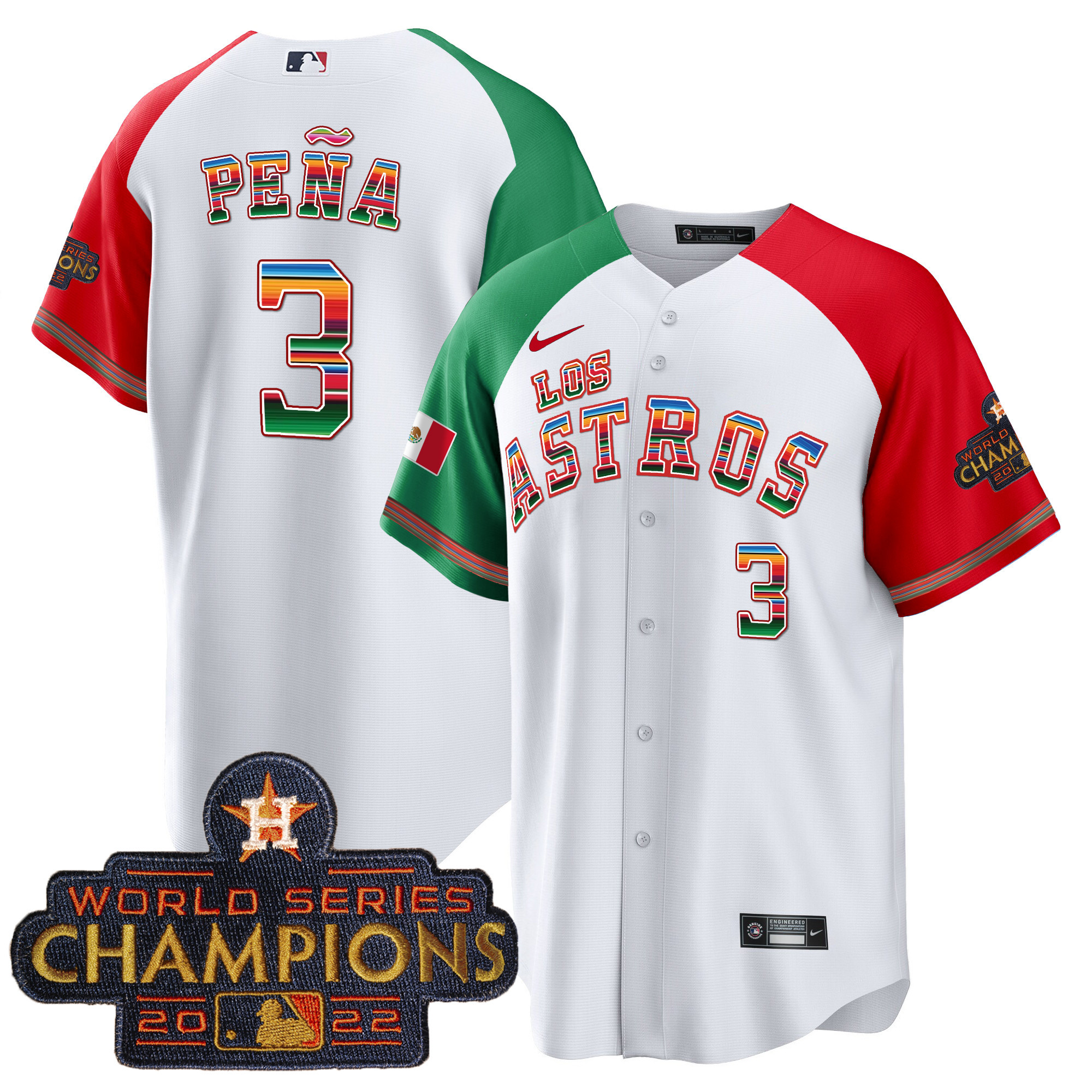 Jeremy Pena Men's Houston Astros Los Houston Astros Mexico Alternate Jersey - All Stitched