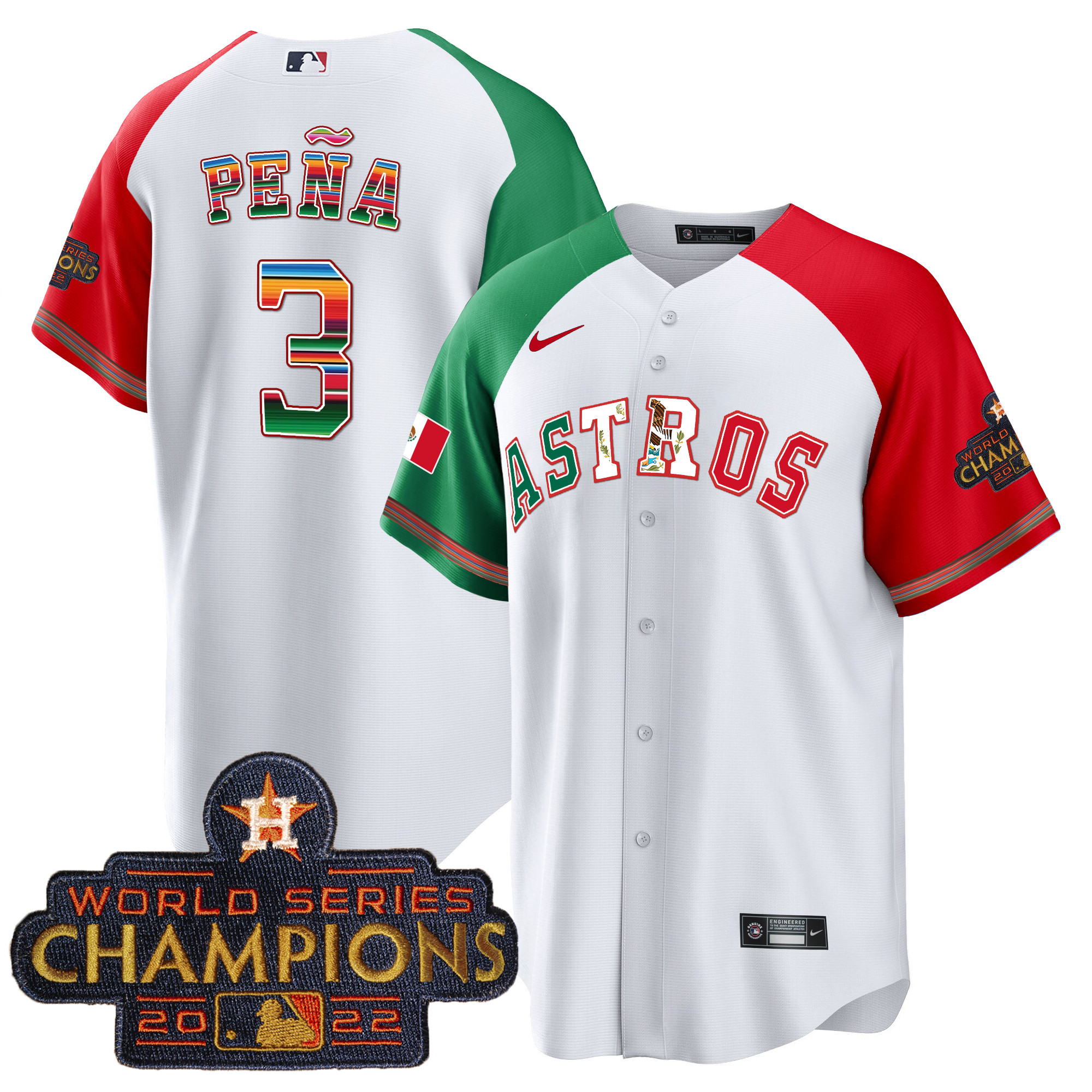 Jeremy Pena Men's Houston Astros Mexico Cool Base Limited V3 Alternate Jersey - All Stitched