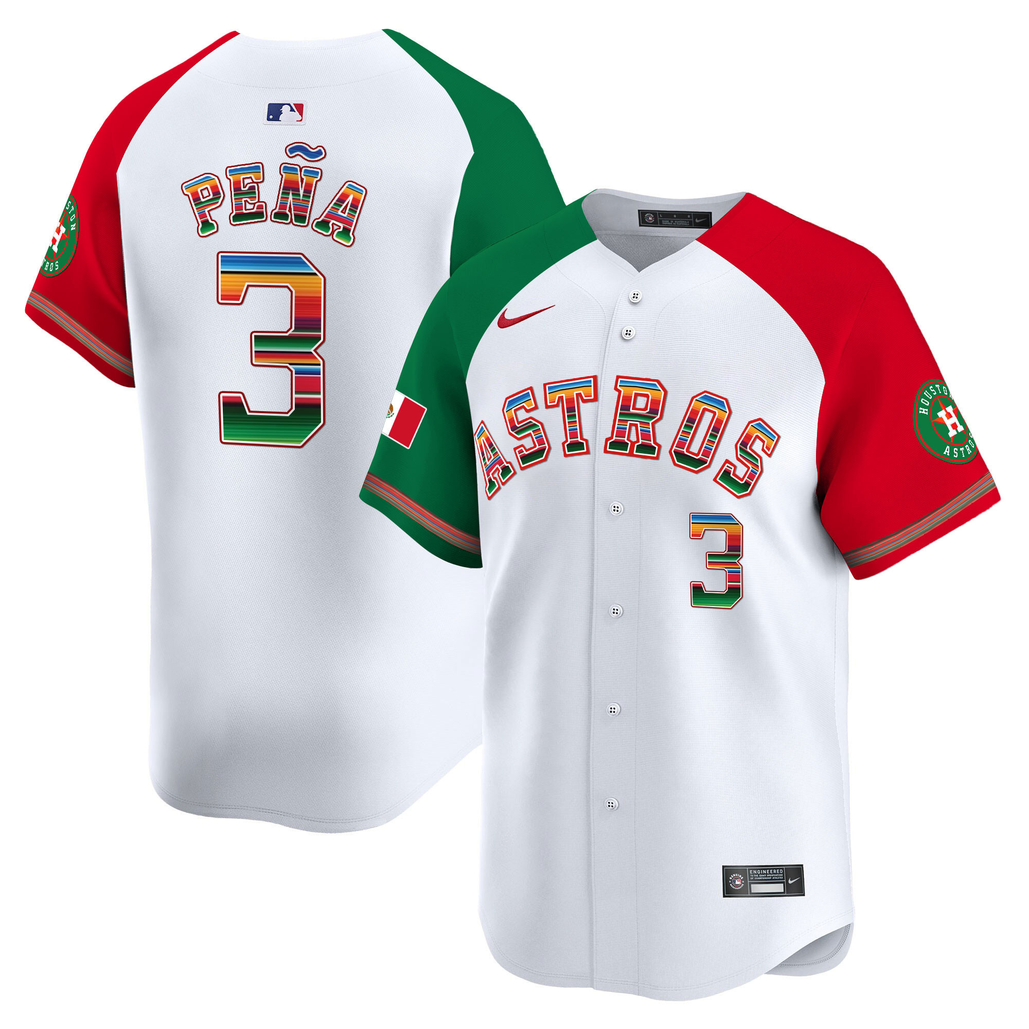 Jeremy Pena Men's Houston Astros Mexico Vapor Premier Limited Alternate Jersey - All Stitched